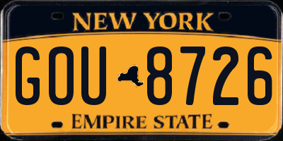 NY license plate GOU8726