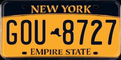 NY license plate GOU8727