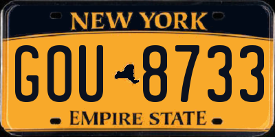 NY license plate GOU8733