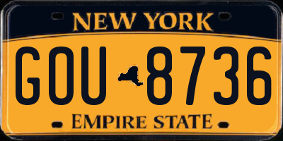 NY license plate GOU8736