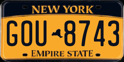 NY license plate GOU8743