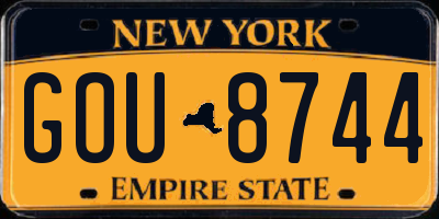 NY license plate GOU8744