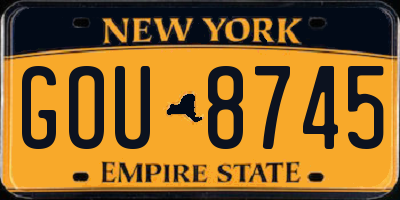 NY license plate GOU8745