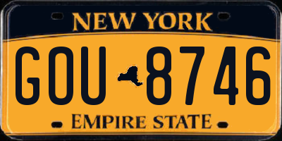NY license plate GOU8746