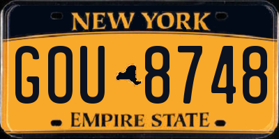 NY license plate GOU8748