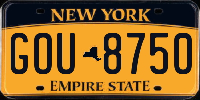 NY license plate GOU8750