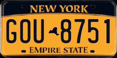 NY license plate GOU8751