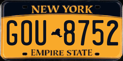 NY license plate GOU8752
