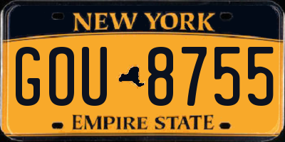 NY license plate GOU8755