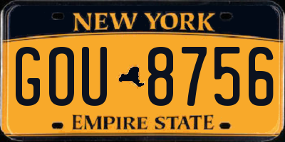 NY license plate GOU8756