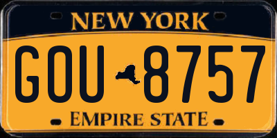 NY license plate GOU8757