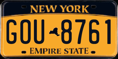 NY license plate GOU8761