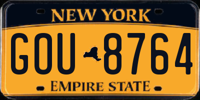NY license plate GOU8764