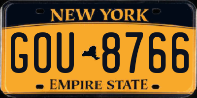 NY license plate GOU8766