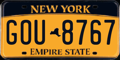 NY license plate GOU8767