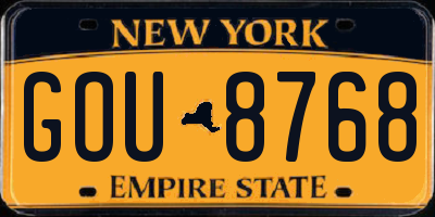 NY license plate GOU8768