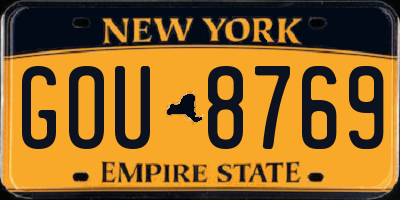 NY license plate GOU8769