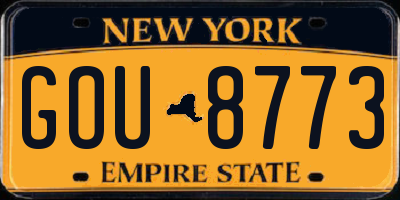 NY license plate GOU8773