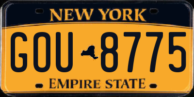 NY license plate GOU8775