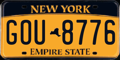 NY license plate GOU8776