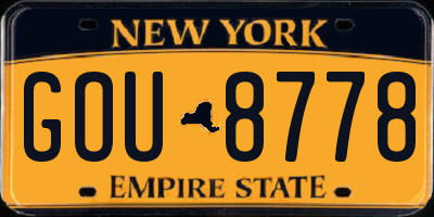 NY license plate GOU8778