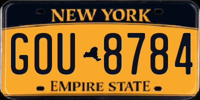 NY license plate GOU8784