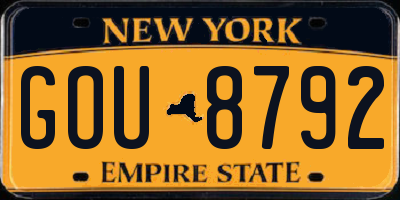 NY license plate GOU8792