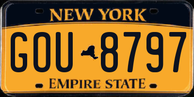 NY license plate GOU8797