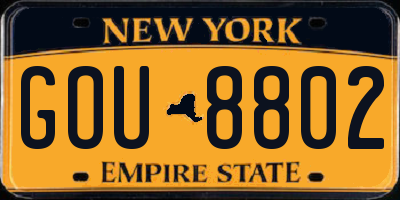NY license plate GOU8802