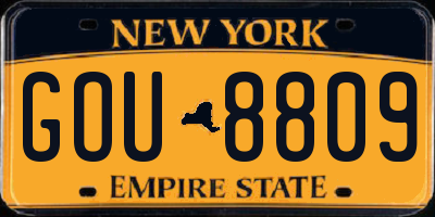 NY license plate GOU8809