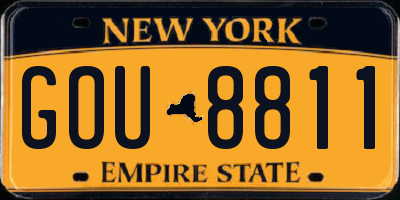 NY license plate GOU8811