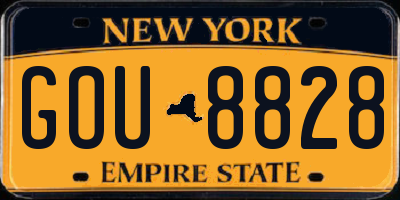 NY license plate GOU8828