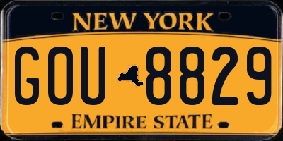 NY license plate GOU8829