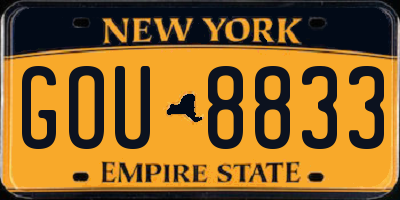 NY license plate GOU8833