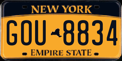 NY license plate GOU8834