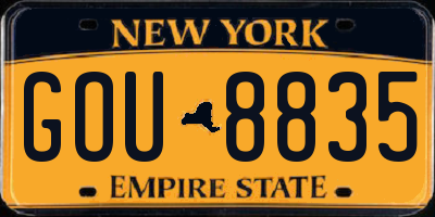 NY license plate GOU8835