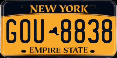 NY license plate GOU8838