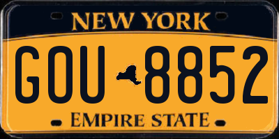 NY license plate GOU8852
