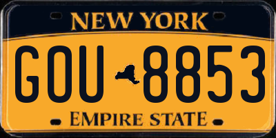 NY license plate GOU8853