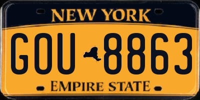 NY license plate GOU8863