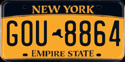 NY license plate GOU8864