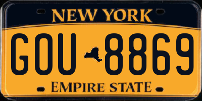 NY license plate GOU8869
