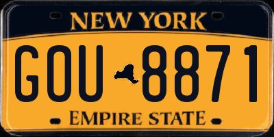 NY license plate GOU8871
