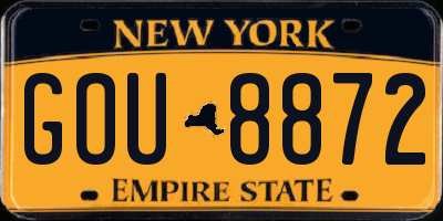 NY license plate GOU8872