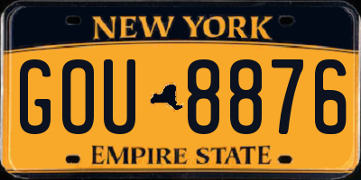 NY license plate GOU8876