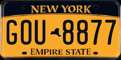 NY license plate GOU8877