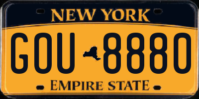 NY license plate GOU8880