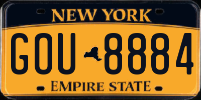NY license plate GOU8884