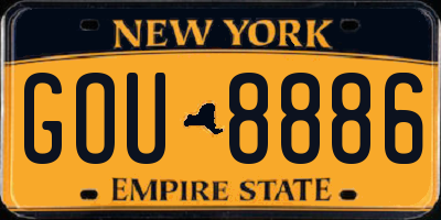 NY license plate GOU8886