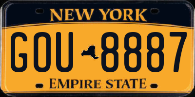 NY license plate GOU8887